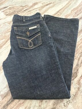 Calvin Klein Women's Dark Blue Flare Denim Jeans